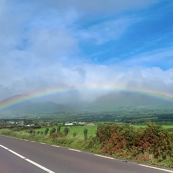 Rainbows and Mountains - Rainbow in front of Slieve Mish Mountains on the Dingle Peninsula, Co. Kerry, Ireland